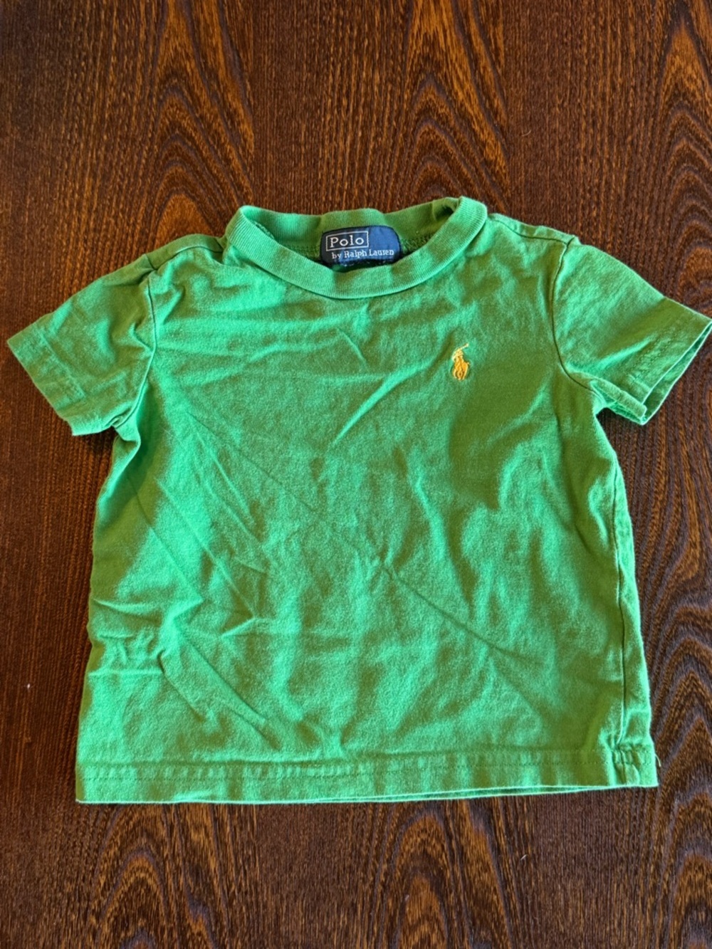 Ralph Lauren Green Short Sleeve Tee with Yellow Polo Pony